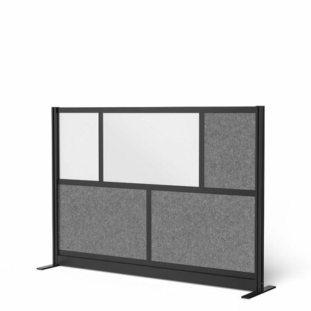 LUXOR Modular Wall Room Divider System - Black Frame - 70in. x 48in. Starter Wall with Whiteboard MW-7048-FWCGB